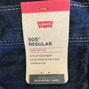 NEW Men's Levi's 505 Regular Fit Straight Leg Jeans  34" x 32" Medium Wash